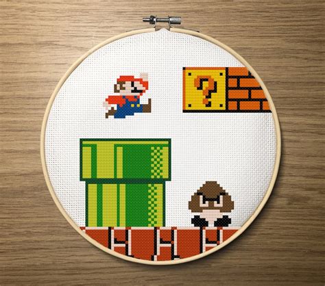 Super Mario Bros Inspired Cross Stitch Pattern Etsy Uk