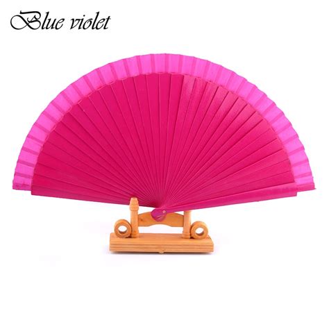 Rose Red Spanish Dance Performance Wooden Fans Old Fashioned Wedding