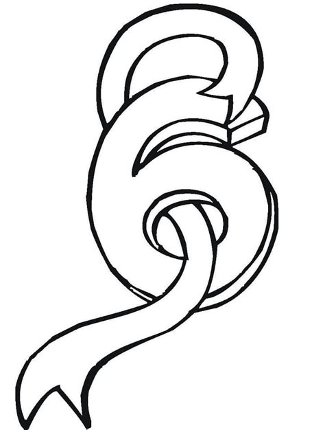 Printable Number 6 Coloring Pages Coloring Cool