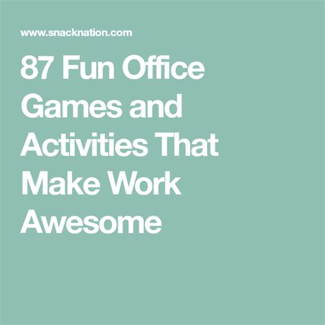 87 Fun Office Games And Activities That Make Work Awesome Fun Office