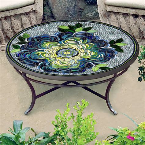 Giovella Mosaic Coffee Table Round Neille Olson Mosaics Iron Accents