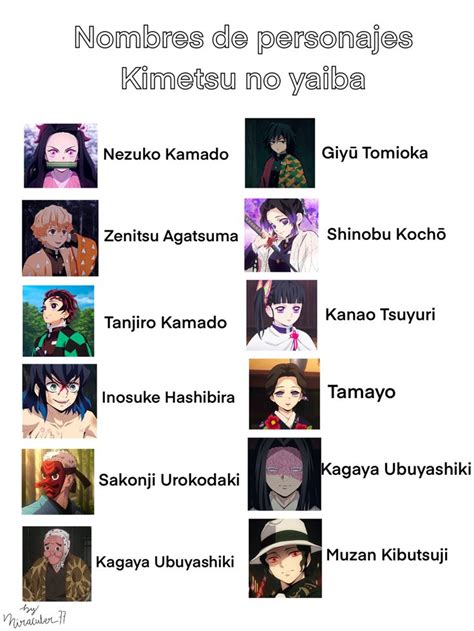 Nombres Personajes Kimetsu No Yaiba Nombres De Personajes Fandoms De
