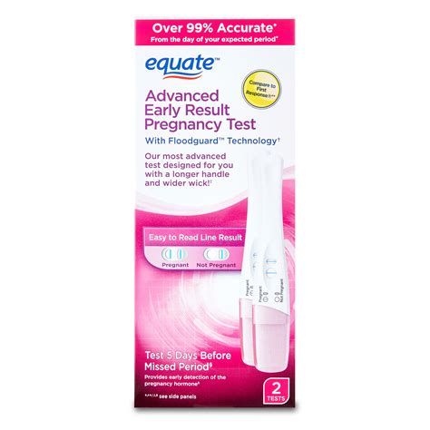 Equate Advanced Early Pregnancy Test Test 5 Days Sooner Over 99