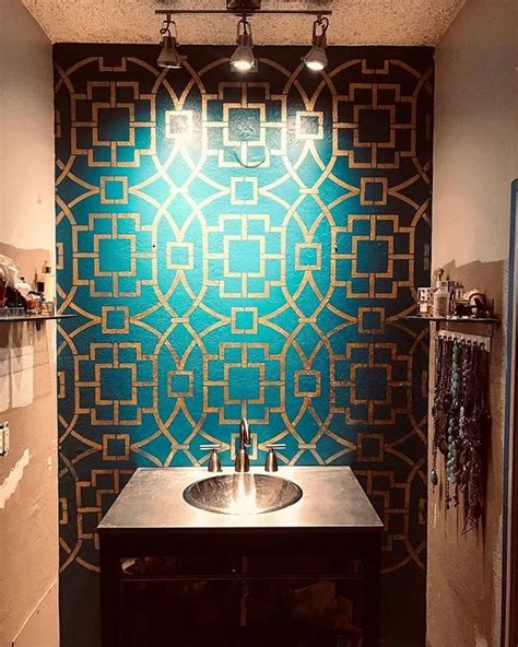 Stenciled Accent Wall Ideas On A Budget For Your Bathroom Makeover