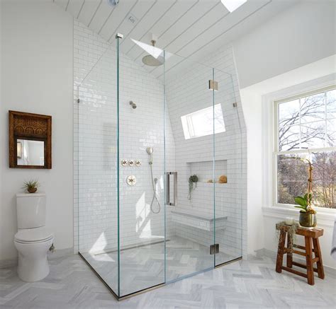 Corner showers for small bathrooms are most suited if you are not a tub person or you don't have enough space to put in a bathtub that fits your size a corner shower for small bathrooms comes in handy here. dallas walk in shower with bench bathroom contemporary ...