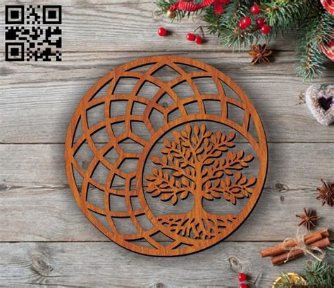 Tree E File Cdr And Dxf Free Vector Download For Laser Cut Free Download Vector Files