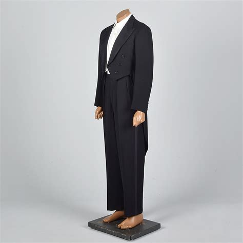 Evening tail coats are conventionally worn with white tie along with white marcella waistcoats and black evening trousers with a double stripe. 38 1950s Men Savile Row Tuxedo Black Tie White Tie Formal ...