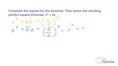 Complete The Square A Binomial 3 Youtube
