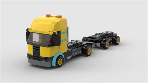 Lego Moc Truck With Trailer For Container By Lefisch Rebrickable