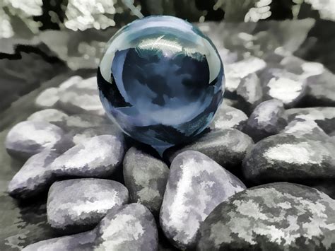 Blue Sphere On Rocks Background Free Stock Photo Public Domain Pictures