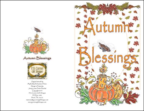 Autumn Blessings Greeting Card Pjs Corner T Shoppe