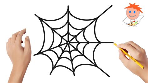 How To Draw A Spider Web Easy Drawings Youtube