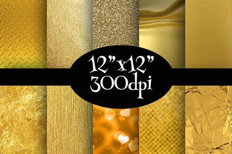 Gold Textures Digital Paper Pack Graphics Craft Design Linkedgo Vinyl