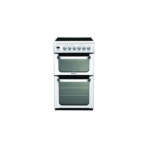 Hotpoint Hue52p Freestanding 50cm Electric Cooker With Double Oven And