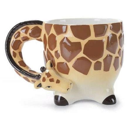 Giraffe Shaped 3d Novelty Animal Safari Mug Cup Teacoffee Etsy