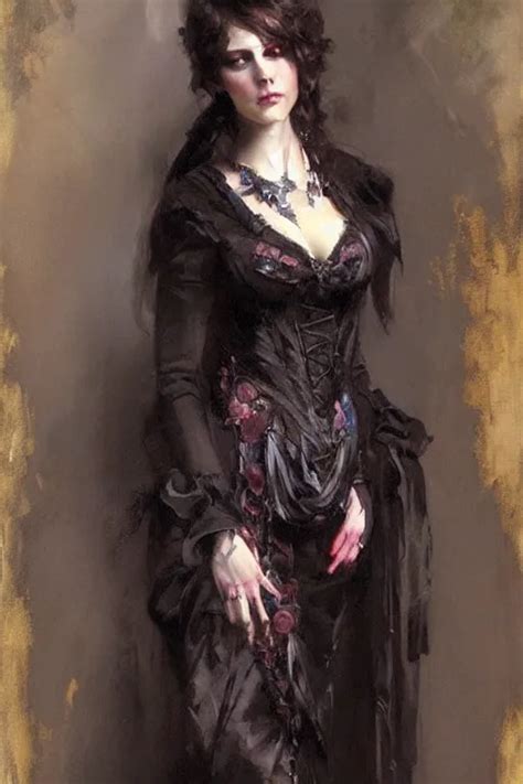 Victorian Gothic Lady Painting By Daniel Gerhartz Stable Diffusion