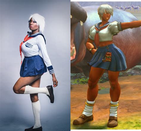 [self] elena street fighter cosplay school girl uniform r streetfighter