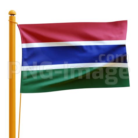 Gambia Flag Png Waving On Transparent Background Photo 753 PNG Image Com Free High