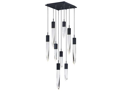 Et2 Quartz Black 15 Wide Crystal Glass Led Pendant Et2e3124620bk