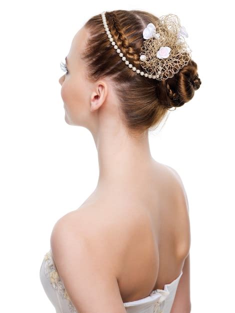 땋은 머리에서 아름다운 웨딩 헤어 스타일 의 위에 무료 사진