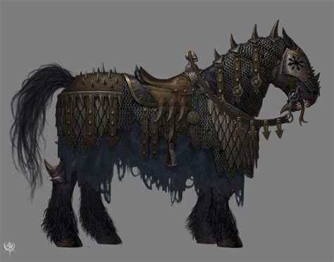 Medium Armored Chaos Steed Dungeons And Dragons Art Warhammer Art