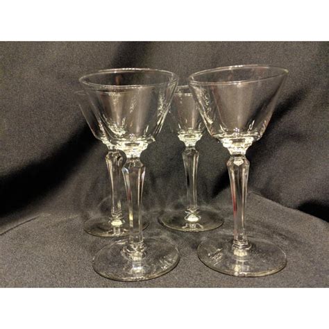 Vintage Mid Century Clear Sherry Wine Glasses Set Of 4 Chairish