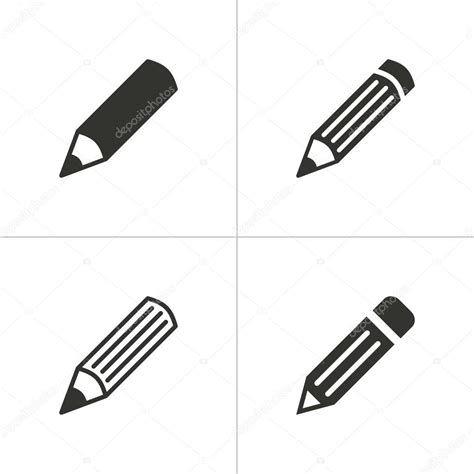 Set Of Simple Pencil Icon — Stock Vector © Lovemask 73344621
