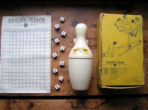 Vintage Tabletop Spare Time Bowling Game In Original Box Bowling