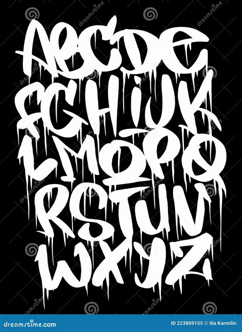 Cartoon Graffiti Striptekenlettertype Doedle Alfabet Vectorillustratie