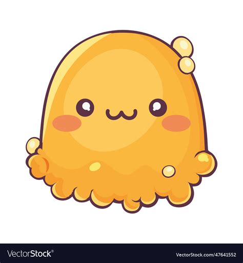 Small Yellow Slime Smiles Royalty Free Vector Image