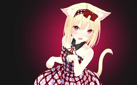 Anime Girl With Cat Wallpaper