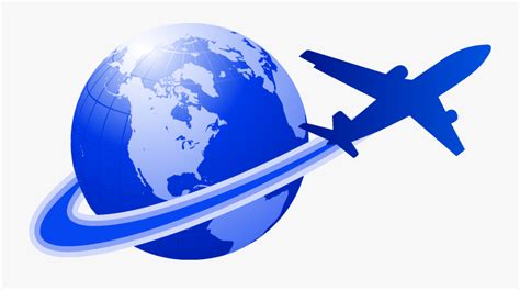 Clipart Globe Airplane Tour Travels Logo Png Free Transparent