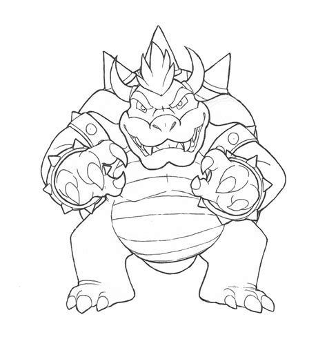 Bowser Coloring Page And Mario Suitable For Students K5 Worksheets