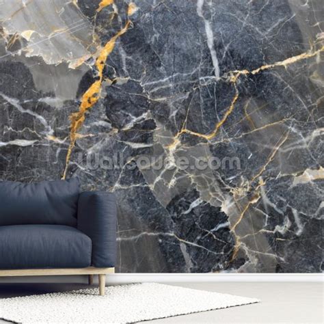 Grey With Gold Marble Texture Wallpaper Wallsauce Us