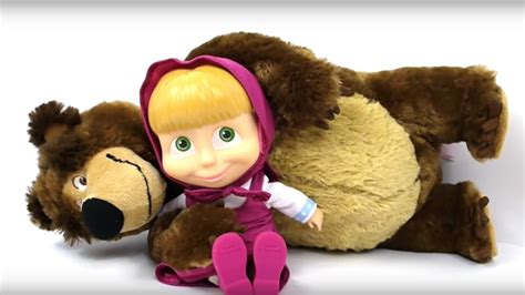 Masha And The Bear Masha Doll And Bear Plush Unboxing Youtube