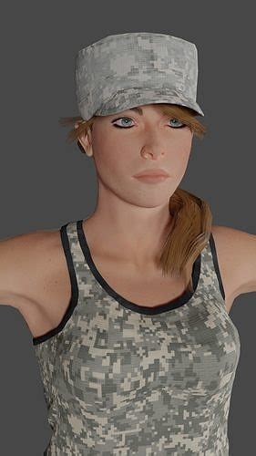 3d Model Female Soldier Low Poly 3d Model Ready For Games Vr Ar Low