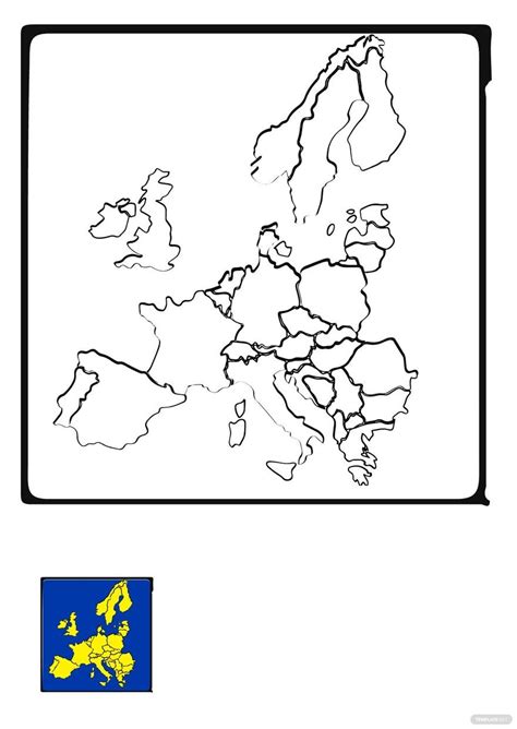 Free Europe Map Icon Coloring Page PDF Template Net
