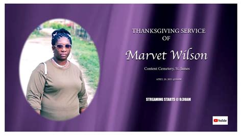 MARVET WILSON FUNERAL SERVICE APRIL 20, 2021 - YouTube