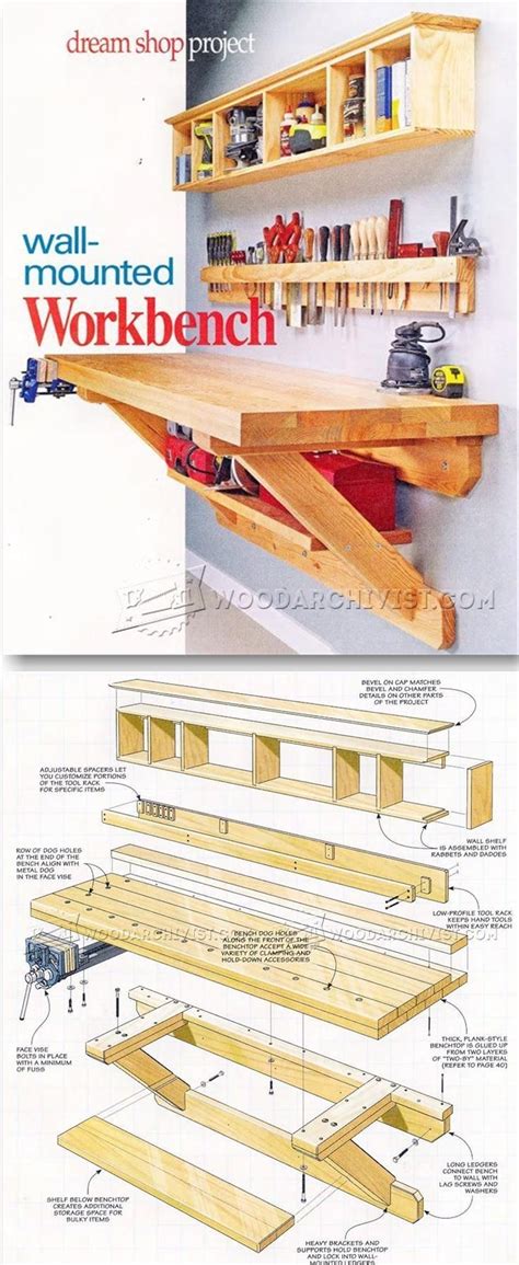 Wall Mounted Workbench Plans Workshop Solutions Projects Tips And