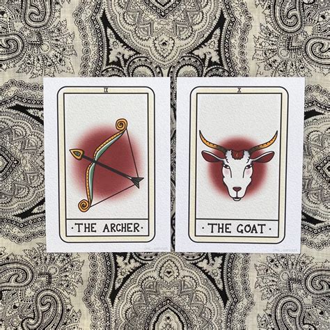 Zodiac Tarot Cards Star Sign Tarot Cards Style Print Etsy