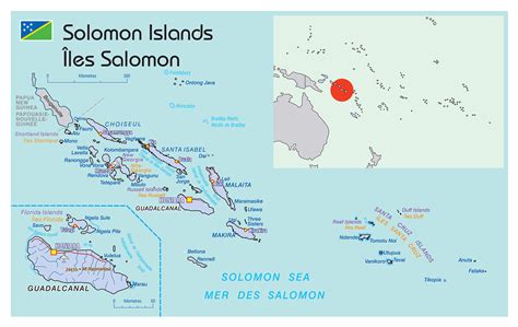Large Political And Administrative Map Of Solomon Islands With Cities