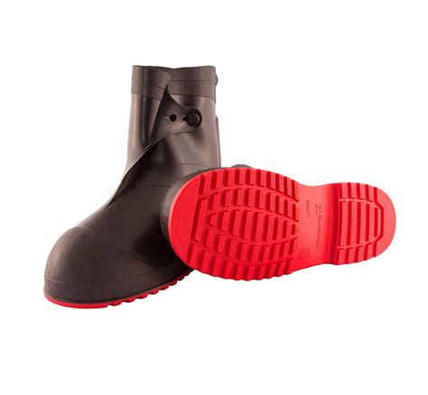 10 Ht Cleated Outsole Red Sole Pvc Overshoe Black Upper Tingley