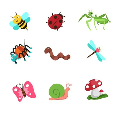 Free Vector Cartoon Insects Collection
