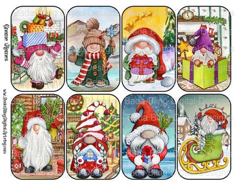 Christmas Gnome Homes For Altoid Tin Art T Tags Instant Etsy