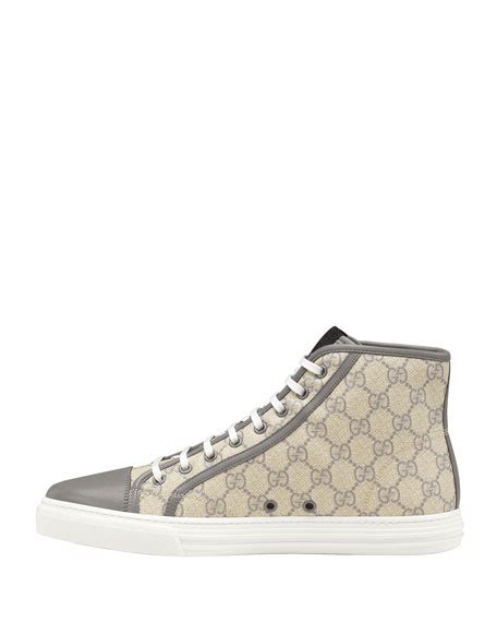Gucci Gg Supreme Canvas Lace Up Sneaker Gray