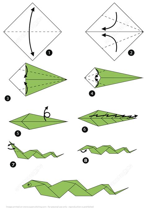 How To Make An Origami Snake Step By Step Instructions Free Printable