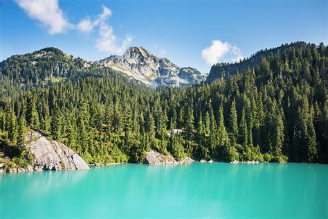 Lake And Mountain View In The Coast Mountain Range Near Vancouver