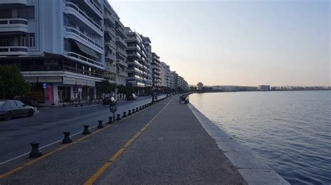 Thessaloniki Summer Morning Walk Down Aristotelous Square And Along The