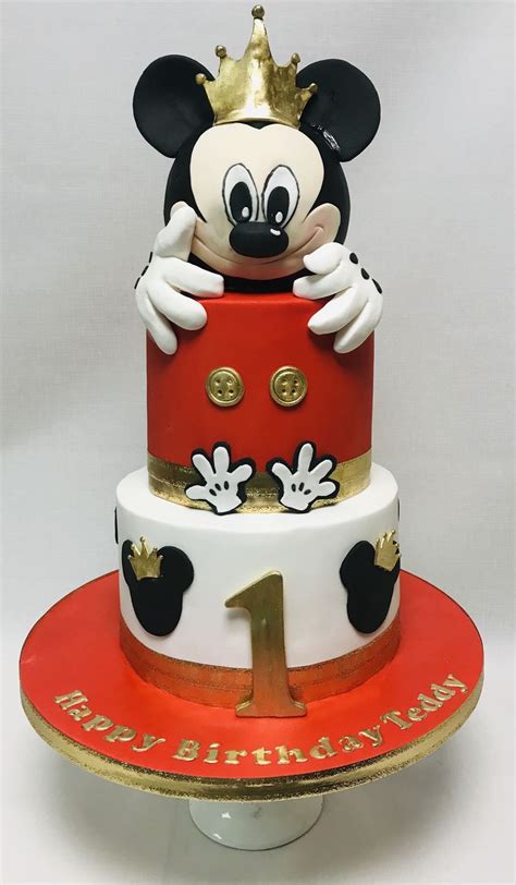 Prince Mickey theme 2 tier 1st birthday cake | 1st birthday cakes, 1st