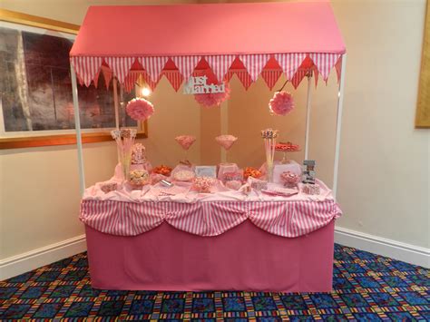 Pretty Pink Candy Buffet Complete With Pom Poms And Lights Available